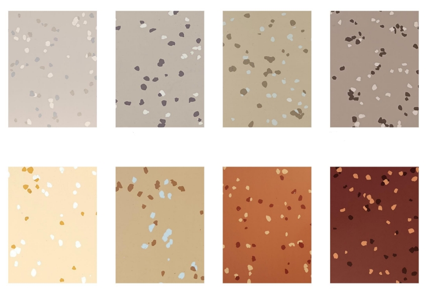 rubber floor roll colors display